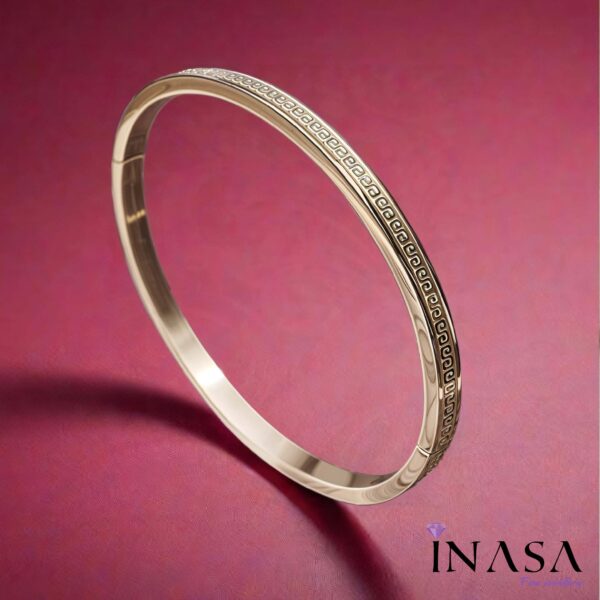 Rose Gold Toned Textured Kada Styled Bracelet