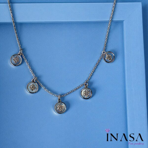 SS Finish Silver & Ivory Chime Necklace - Image 2