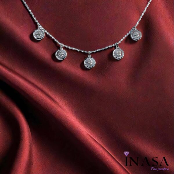 SS Finish Silver & Ivory Chime Necklace - Image 3
