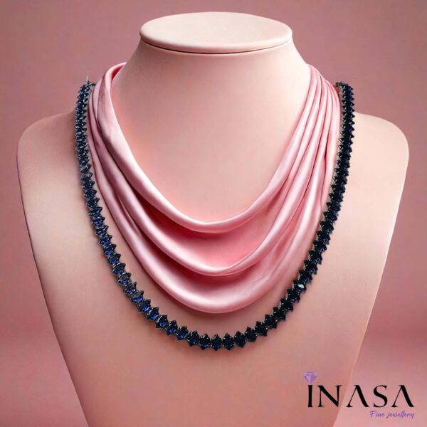 Silver finish Casual Style Necklace with Crimson Hue Stones