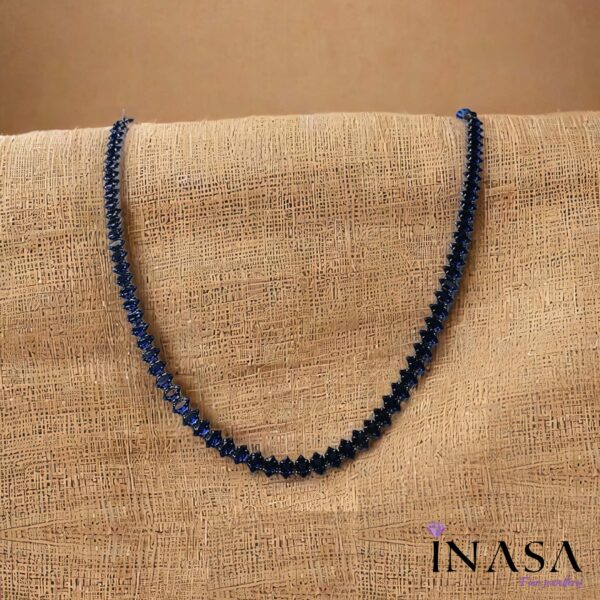 Silver finish Casual Style Necklace with Crimson Hue Stones - Image 2